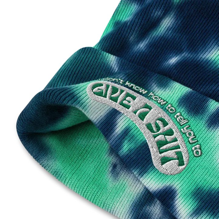 GIVE A SH*T tie-dye beanie product image (2)