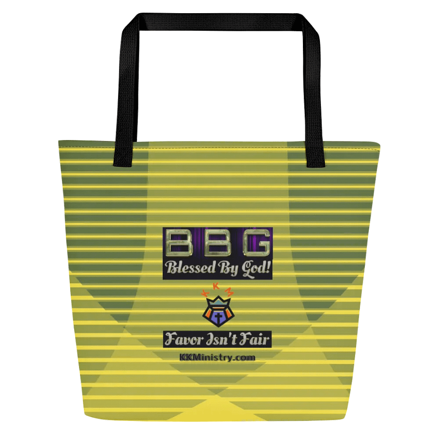 Yellow with Stripes BBG Tote Bag with Pocket product image (2)
