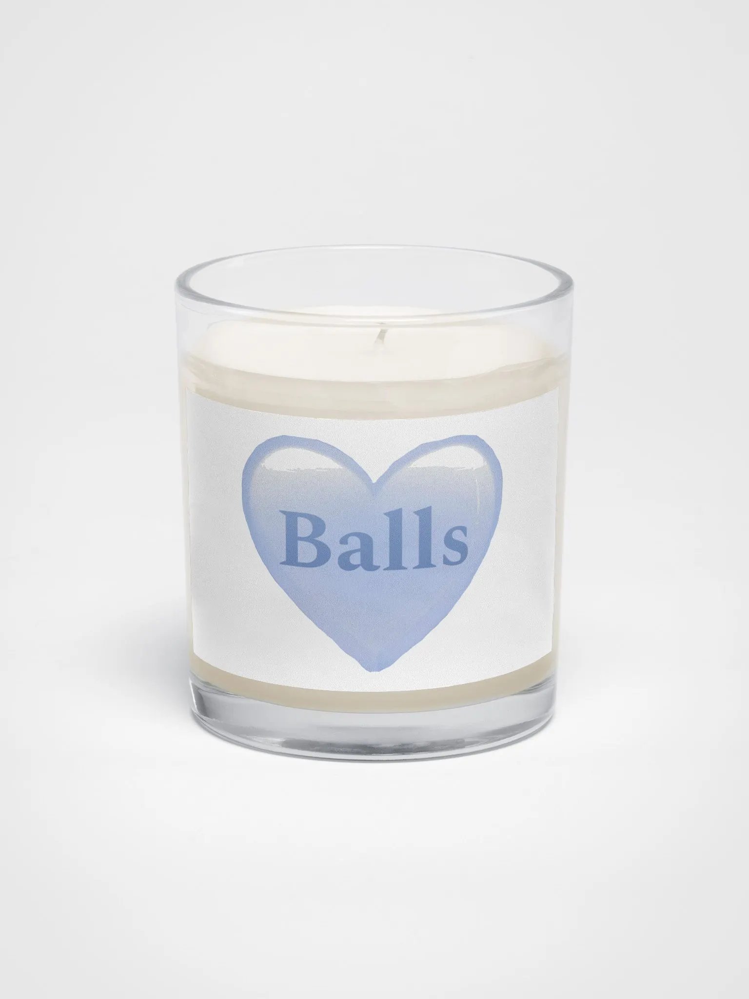 Soy Wax Candle In A Clear Glass Jar that's named balls product image (1)