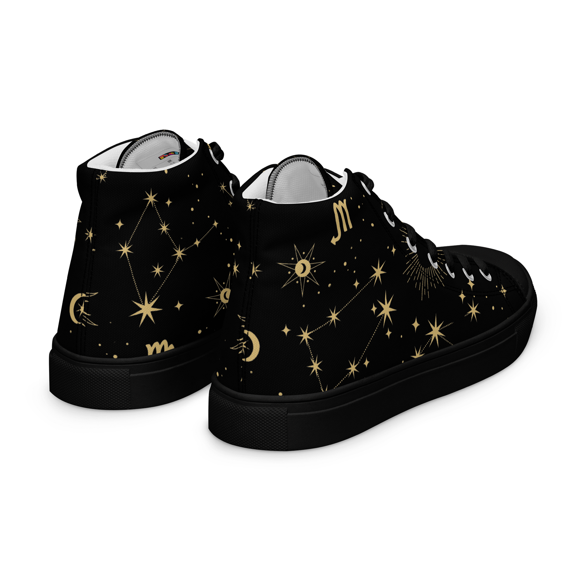 Cosmic Zodiac High Top Shoes Astrology Inspired Men’s Canvas Sneakers for Celestial & Streetwear Style product image (10)