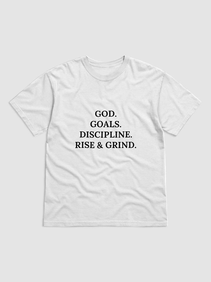 GOD. GOALS. DISCIPLINE. RISE & GRIND T-SHIRT (BLACK) product image (50)