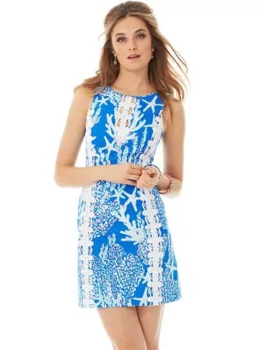 New Lilly Pulitzer Ember Shift Brewster Blue Good Reef Dress Starfish Coral 2 4 product image (2)