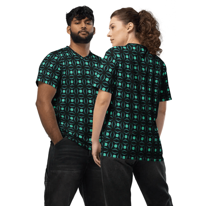 Abstract Repeating Values Unisex V Neck Sports Jersey product image (1)