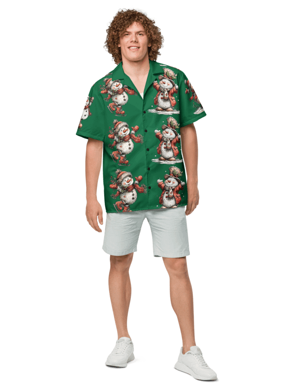 Ugly Sweater Style Snowman Button Up Shirt product image (2)