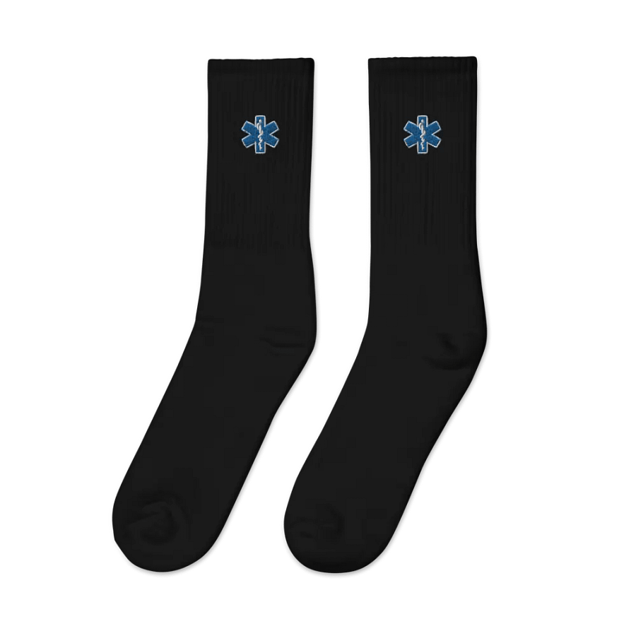 "Star of Life" Embroidered Crew Socks product image (4)