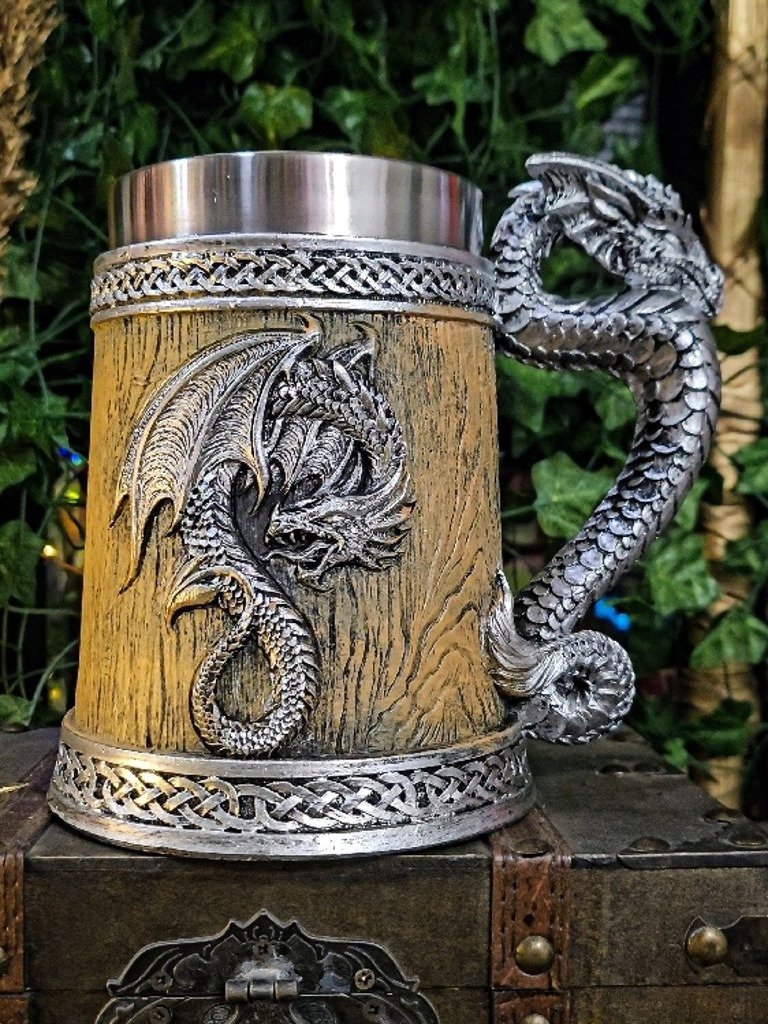 The Armored Kingdom Sandstone Brown Battleborn Dragon Mug product image (1)