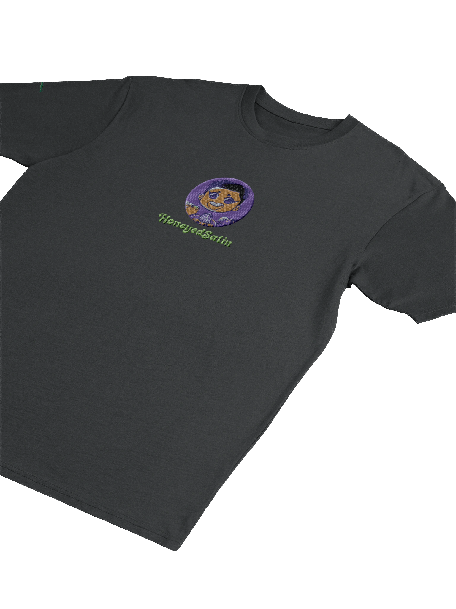 Simple HoneyedSatin Midnight Black Cotton Tee product image (5)