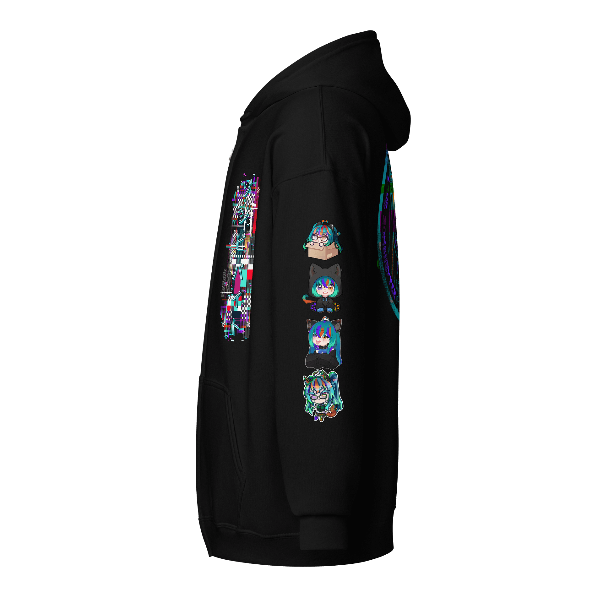 glitch stamp zip up hoodie product image (3)
