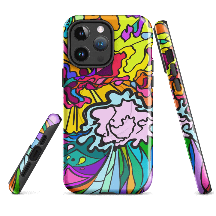 Vibrant Abstract Energy iPhone® Tough Case – Wave at Sunset product image (1)