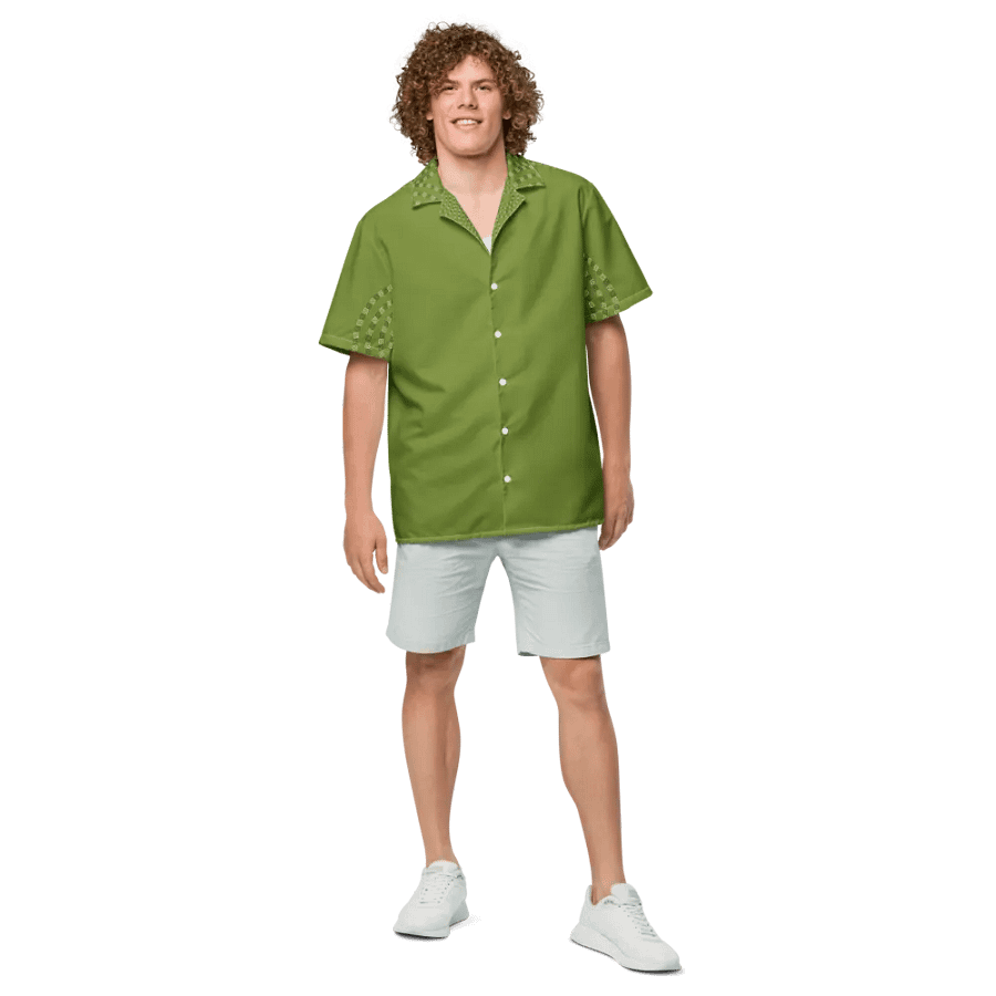 Optical Sun Icon / MO Hawaiian Shirt /| Olive product image (4)