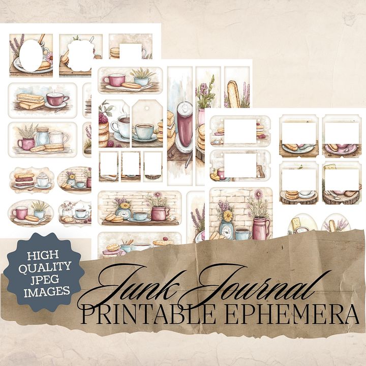 Coffee & Biscuits - Printable Ephemera Set 1 V5 product image (1)