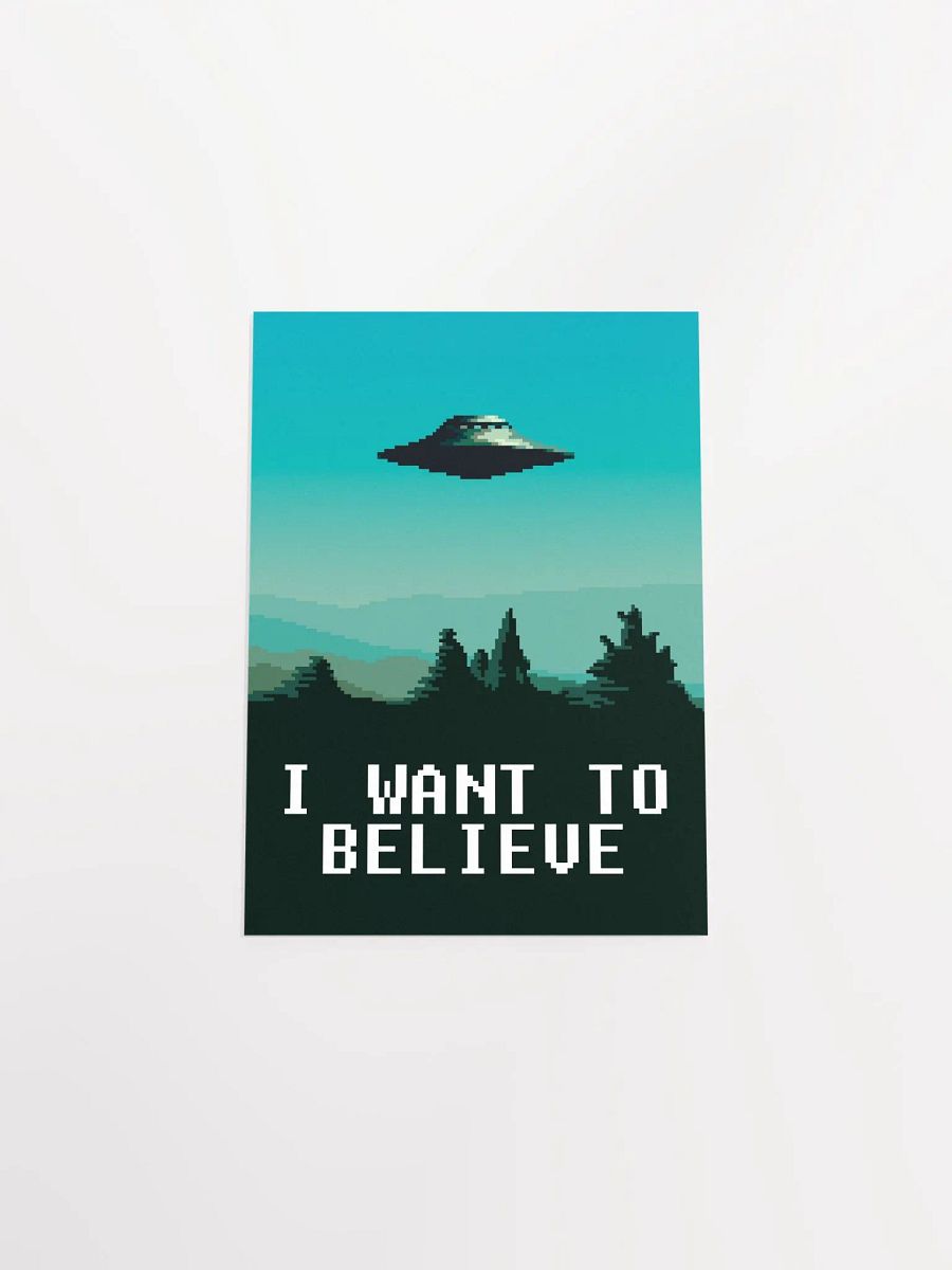 I want to believe / X-Files poster. Pixelart version (Ver.1, Season 1-3, 1993-1996) — sci-fi poster, movie poster, space art print product image (6)