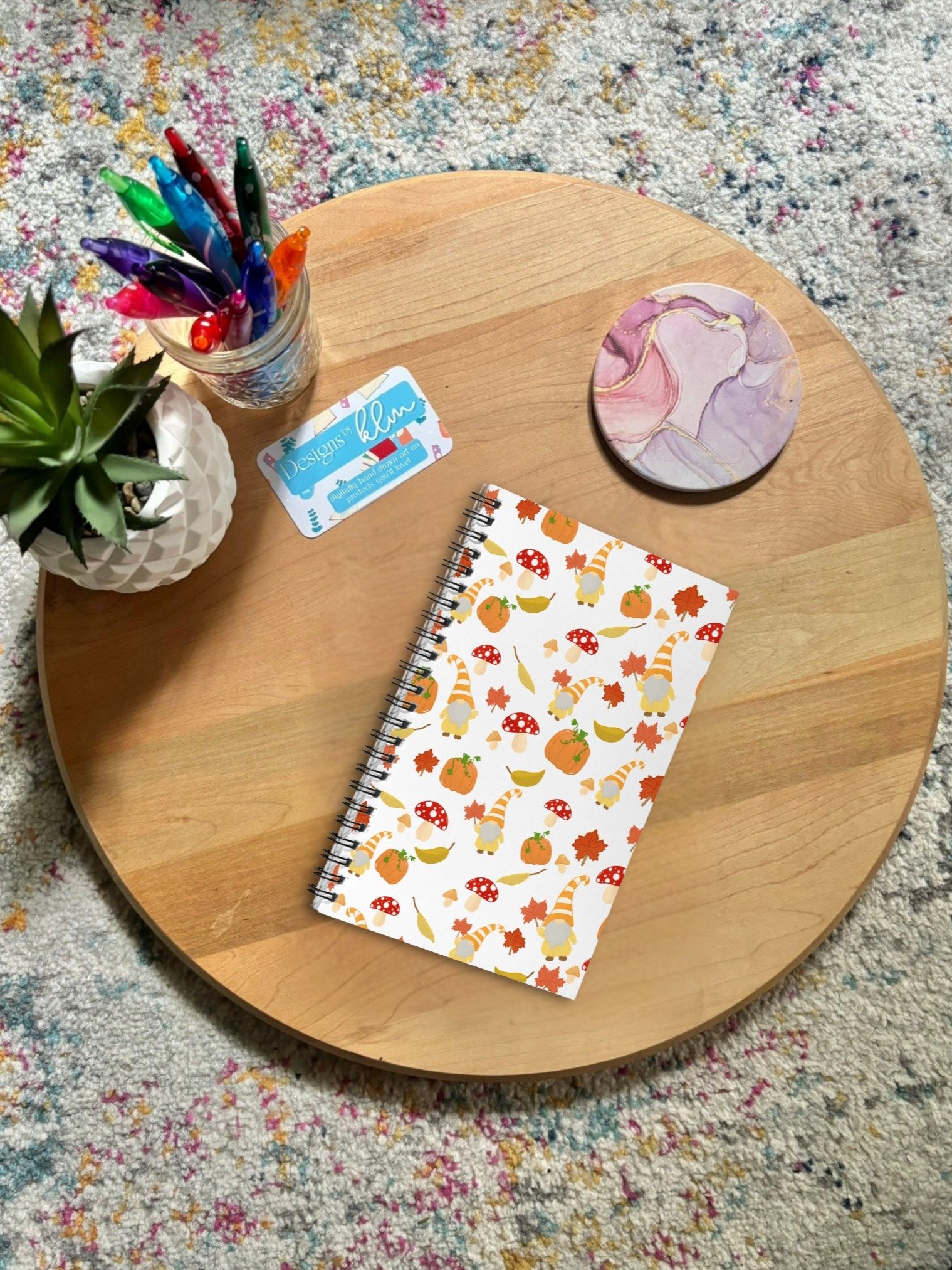 Fall with my Gnomies in White Spiral Notebook product image (1)