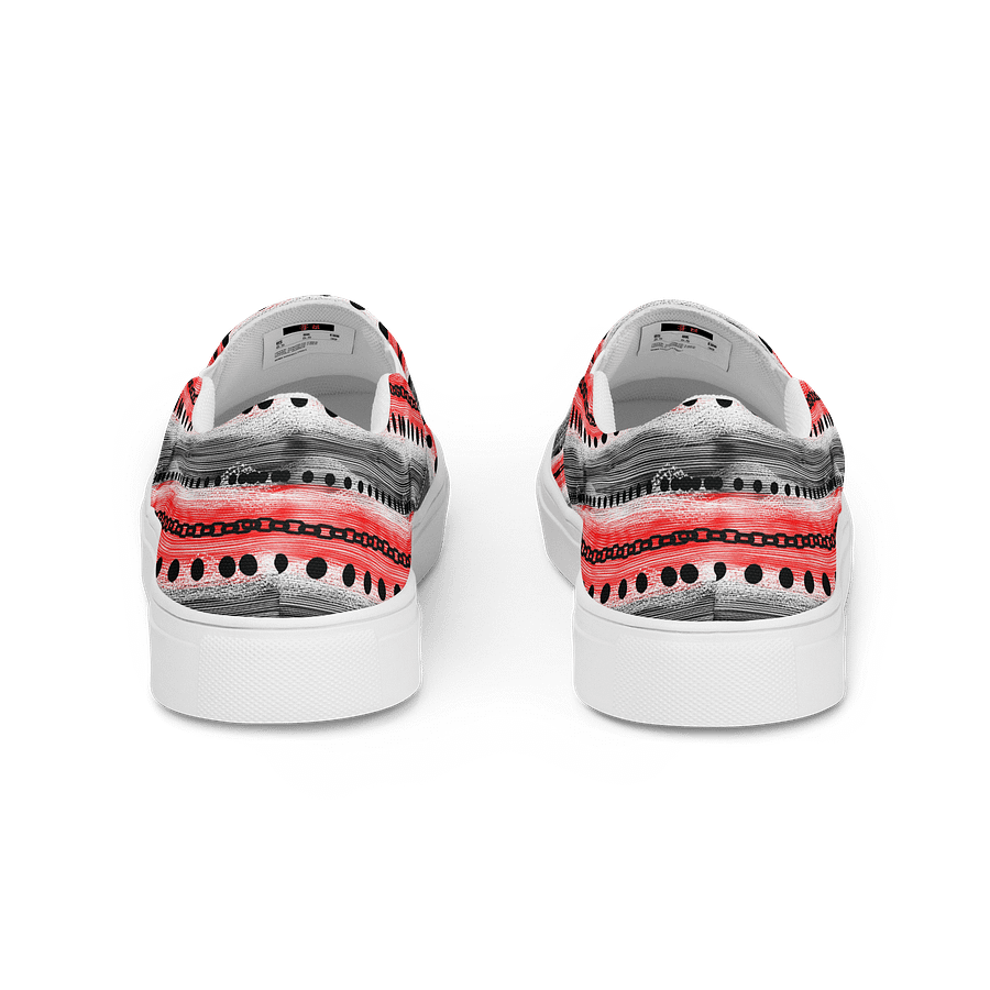 Geometric Red & White Slip-On Canvas Shoes product image (4)