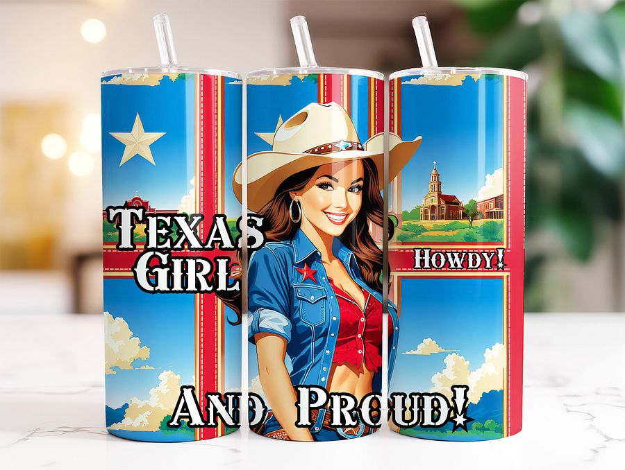Texas Girl 20 oz Skinny Stainless Steel Tumbler - v4 product image (2)