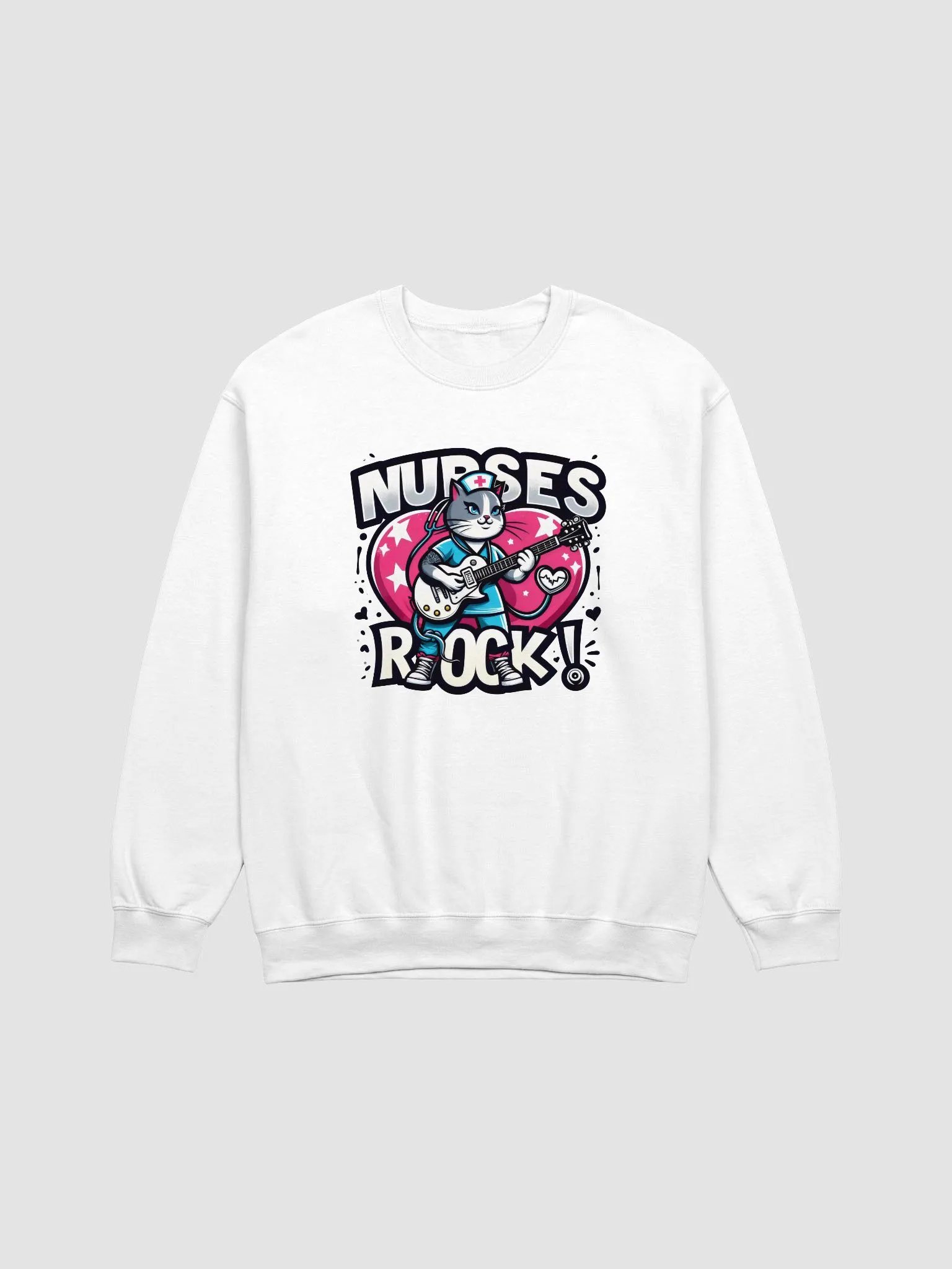 Nurse Rockstar Cat Crewneck Sweatshirt product image (6)