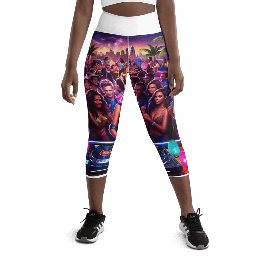 Sunset Rave Party Capri Leggings product image (11)