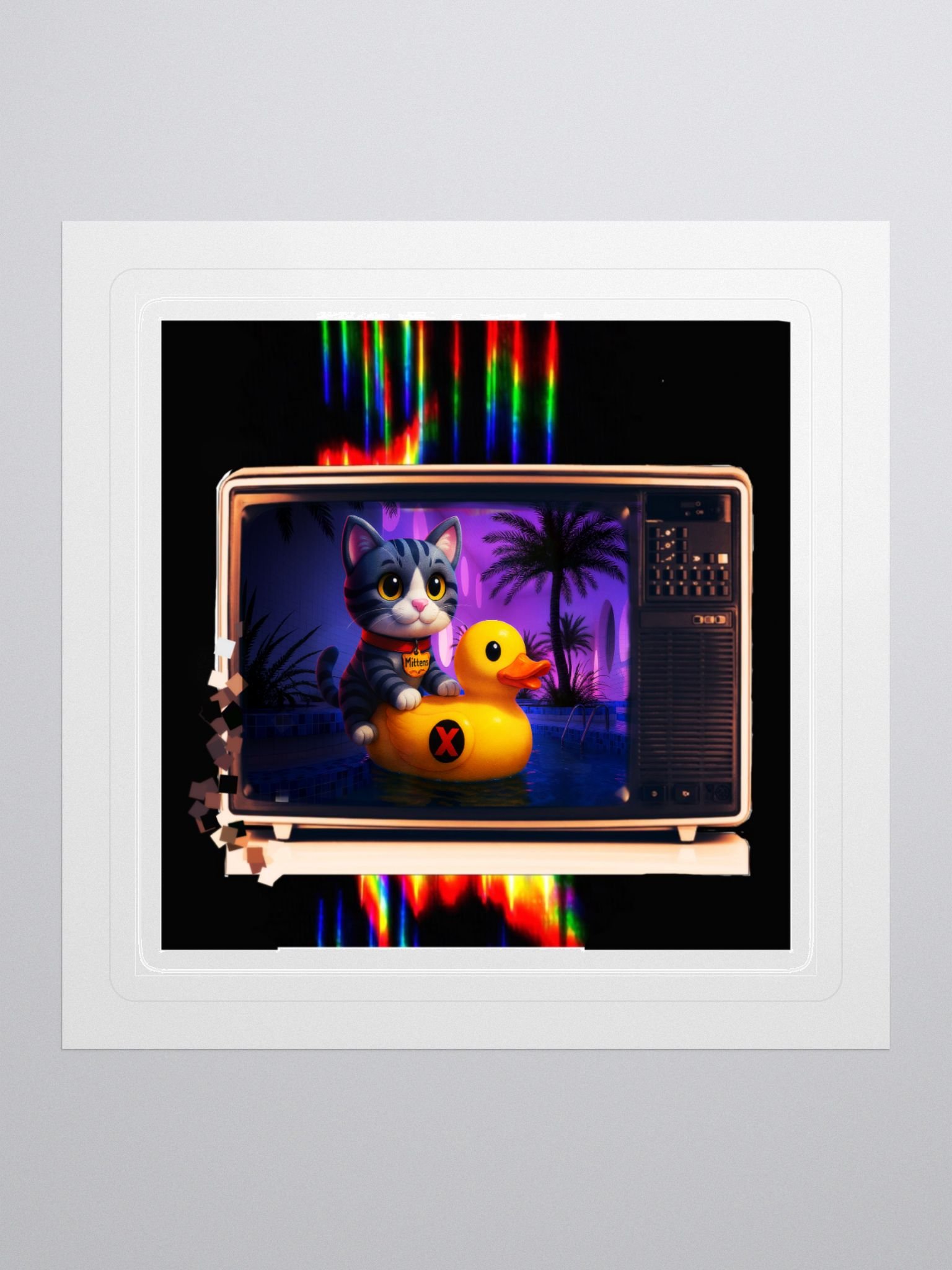 Retro X - Mittens & Duckie Sticker product image (1)