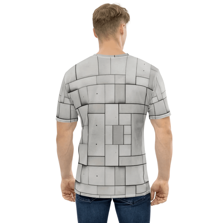 Minimalist Concrete Grid Tee - Urban Texture Art product image (2)