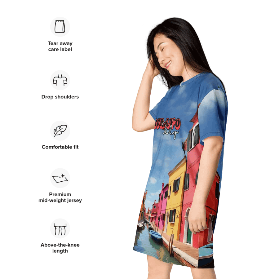 Burano Italy T-shirt Dress product image (6)