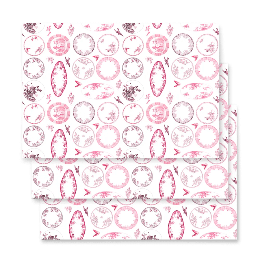 French Antique Plates | RED Wrapping Paper product image (6)
