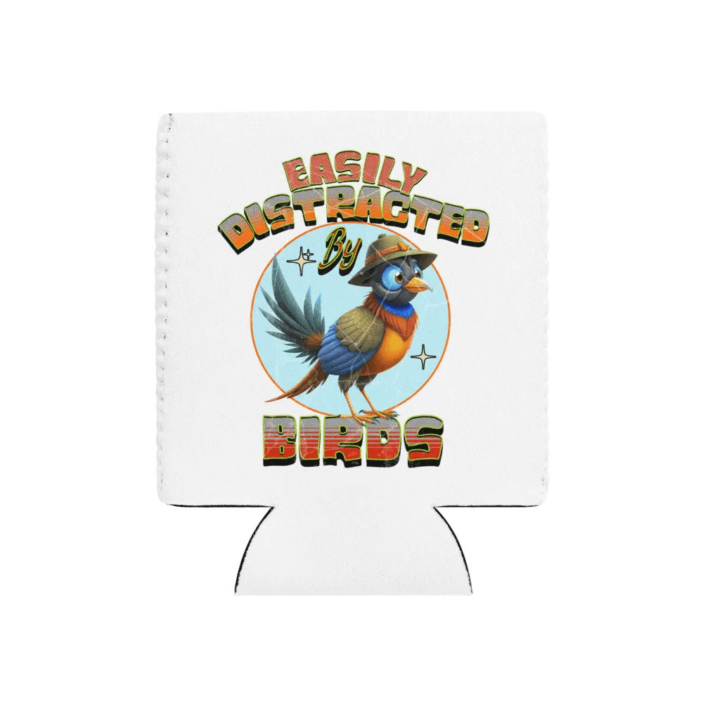 Easily Distracted By Birds Whimsical Can Cooler product image (1)