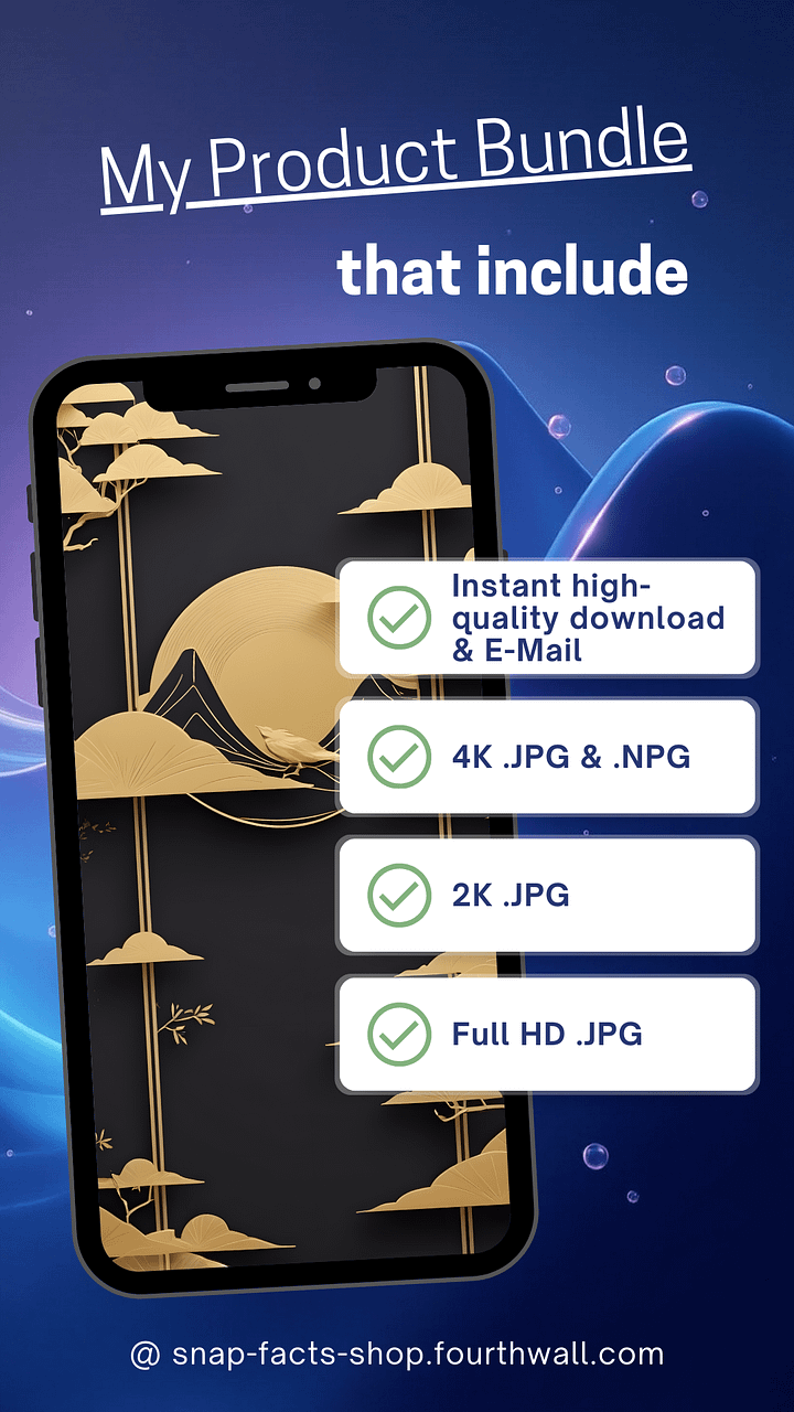 Midnight Serenity – Japanese-Inspired Golden Landscape product image (2)
