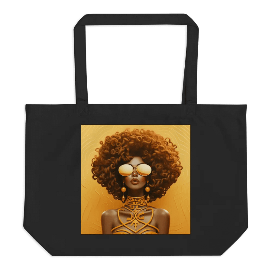 Stylish Afro Woman Illustration Tote Bag, Unique Fashion Art Print, Casual Shoulder Bag, Trendy Shopper Bag, Versatile Carryall product image (2)