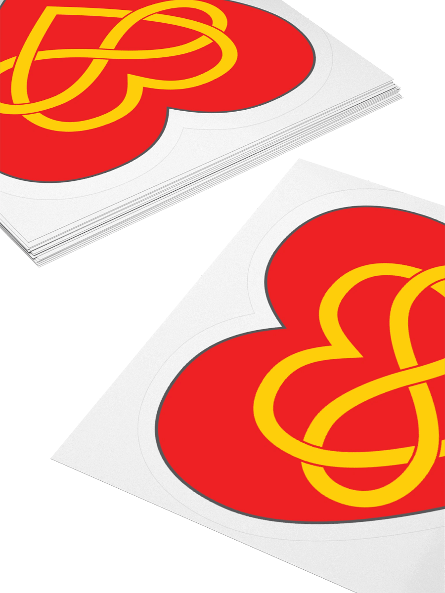 Red Polyamory Infinity Heart Sticker product image (12)