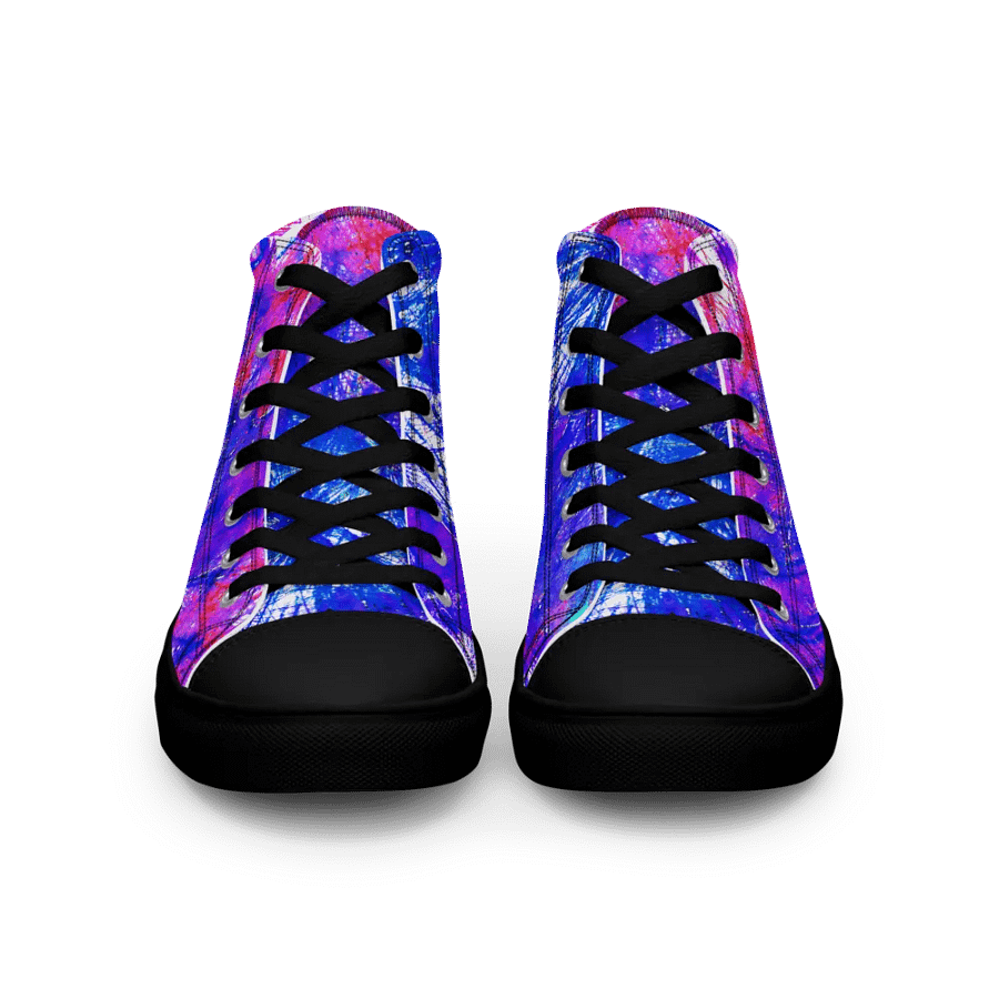 Abstract Bright Neon Dandelion Seeds Women's Canvas High Top Shoes product image (4)