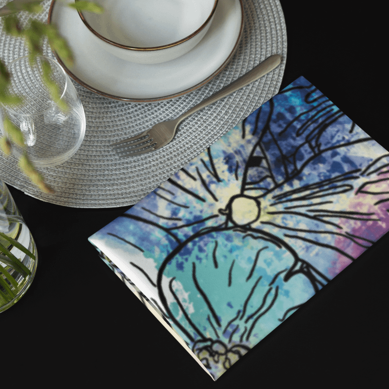 🌸 Hydrangea Blooms | Set of 4 Cloth Napkins | Monique Faella Designs™ | Coastal Floral Table Linens | product image (11)