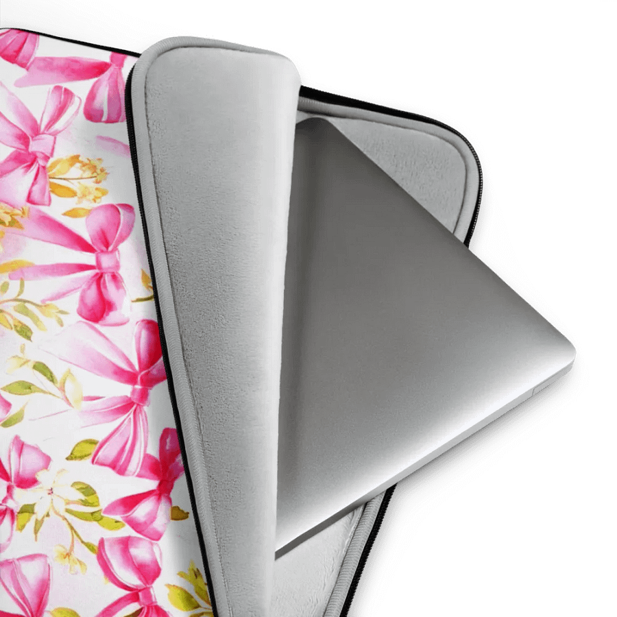 Pink Bows and Floral Laptop Sleeve product image (3)