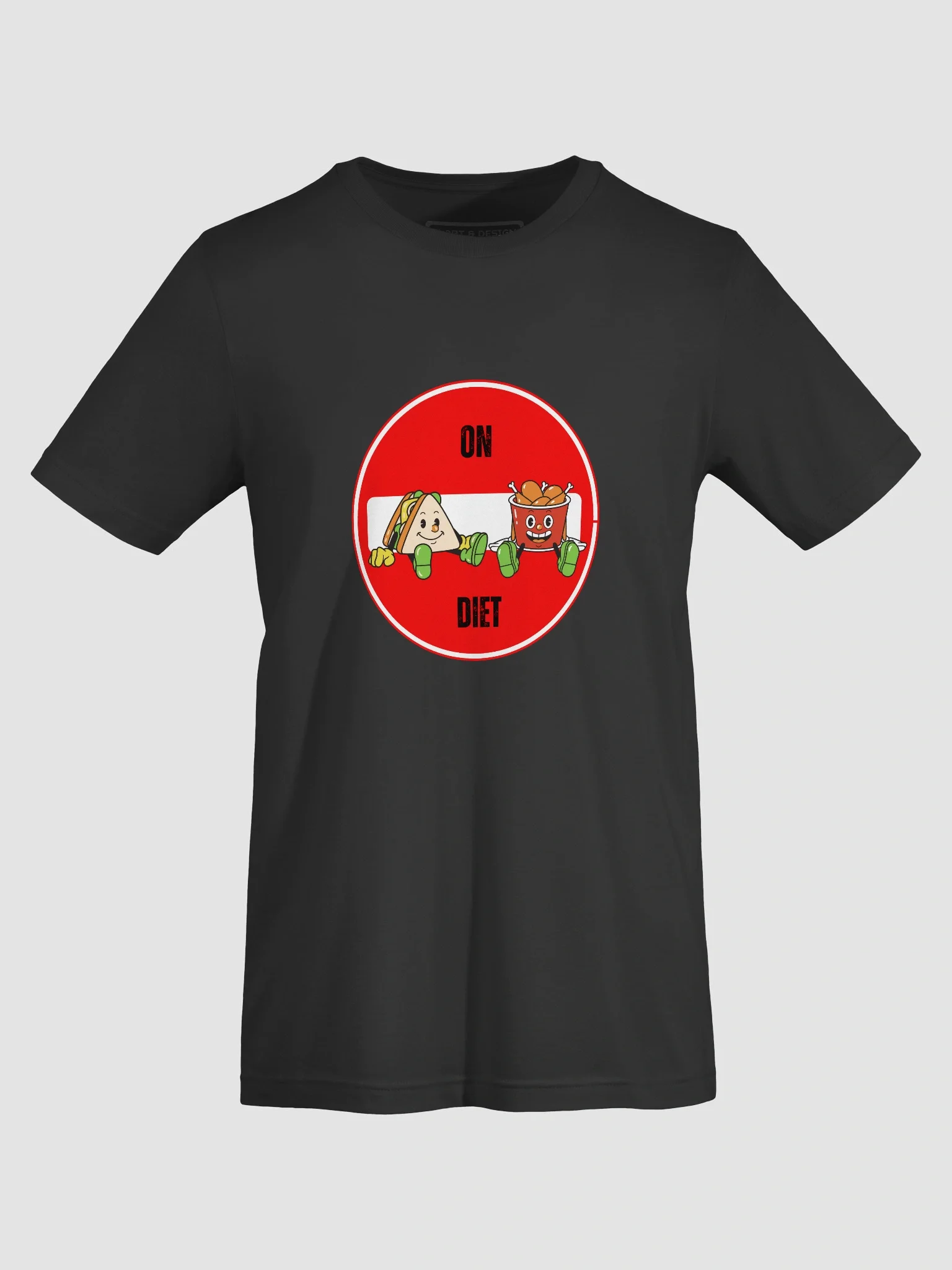 Cheeky Diet Humor Cartoon T-Shirt product image (7)