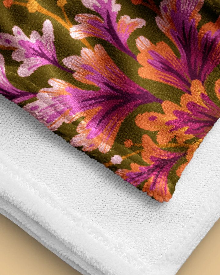 Beach Towel - Frilled Foliage / Olive & Orange product image (2)