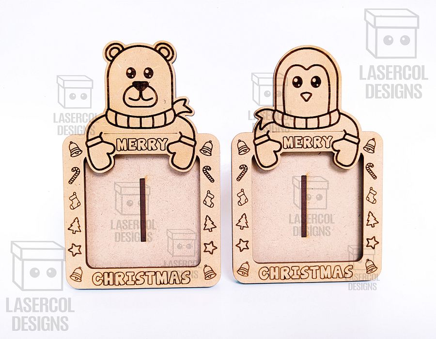Christmas Ornaments Photo Frame Set 3 - Laser Cut Files product image (3)