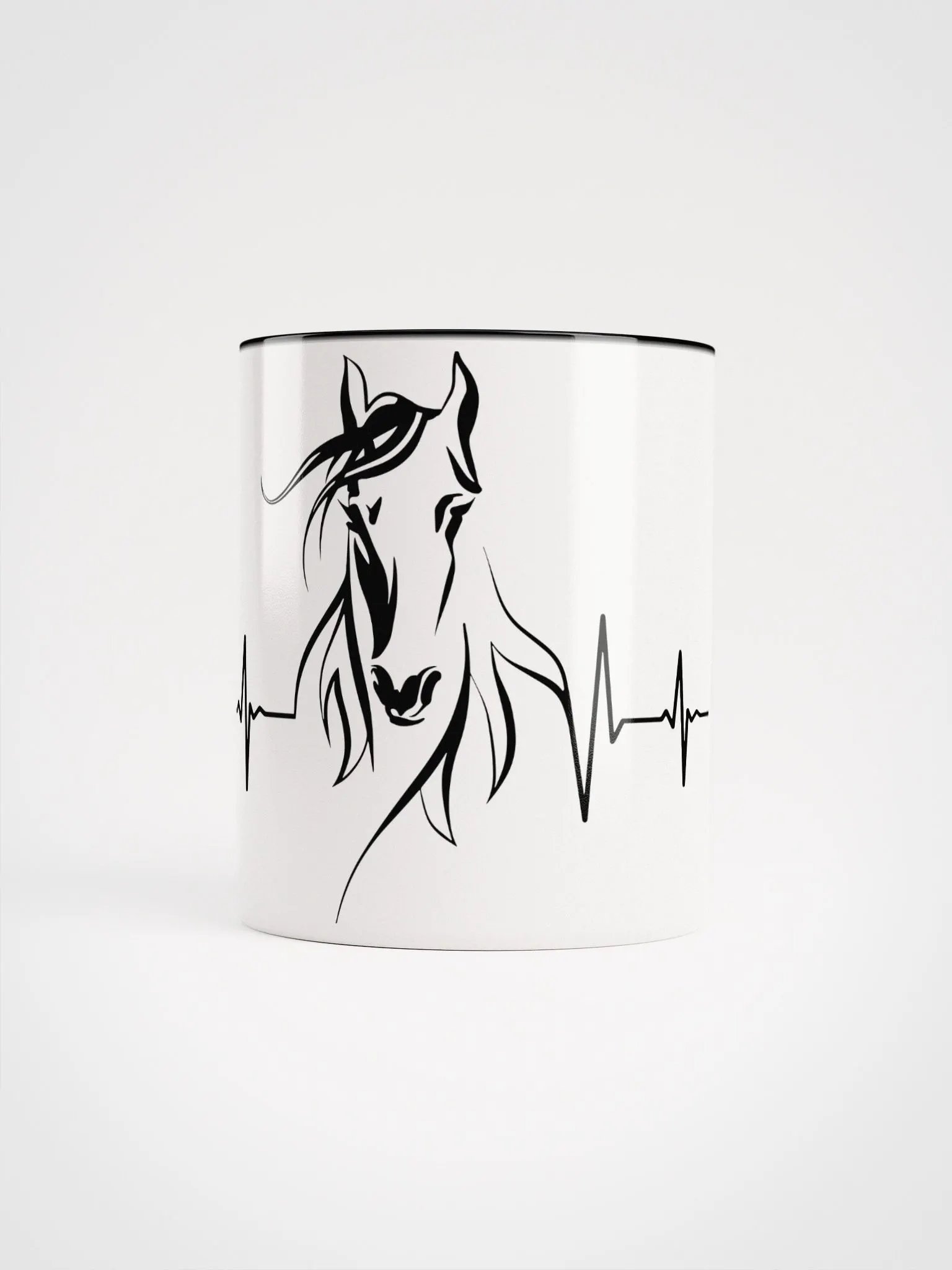 Horse Heartbeat Ceramic Mug with Color Inside product image (1)