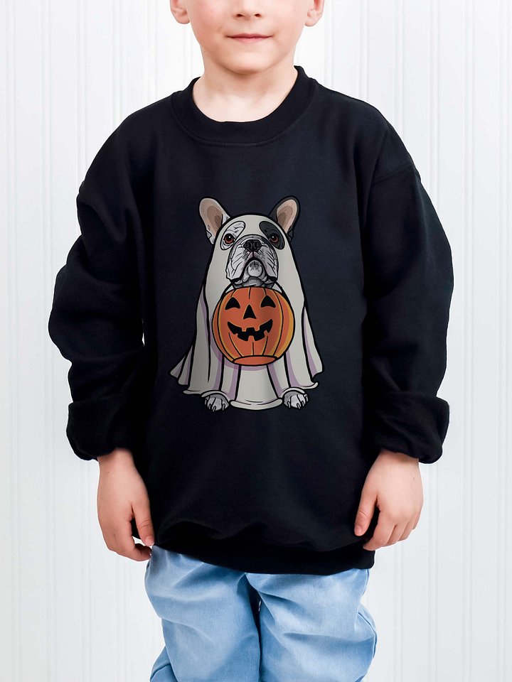 Halloween French Bulldog(Pied) Youth Sweatshirt product image (1)