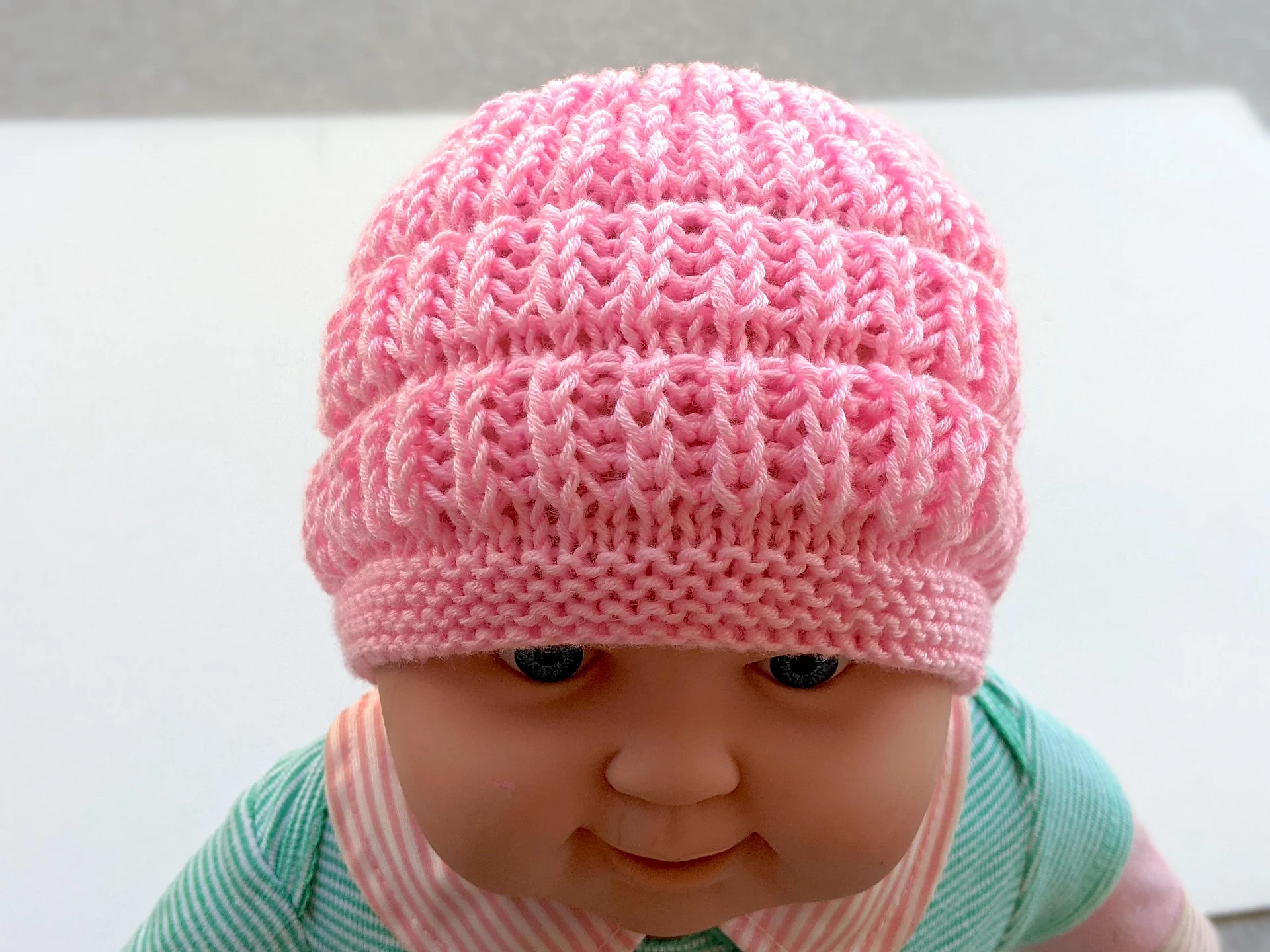 Flat Knit Brioche Stitch Baby Hat Pattern product image (3)
