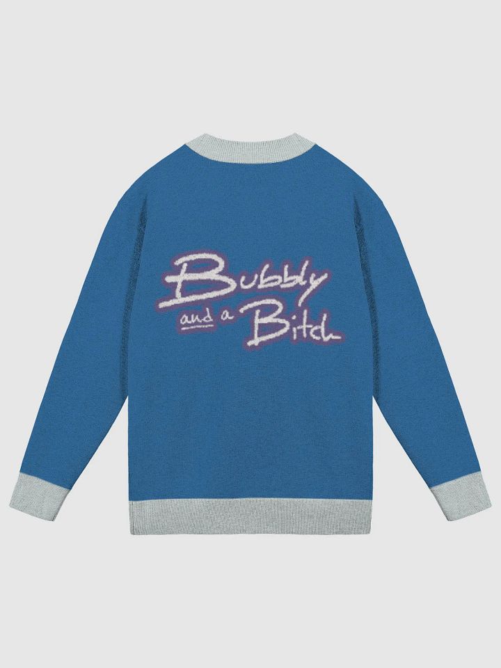 Bubbly and a B*tch (lg. lined design, duotone blue and green) knitwear cardigan product image (2)