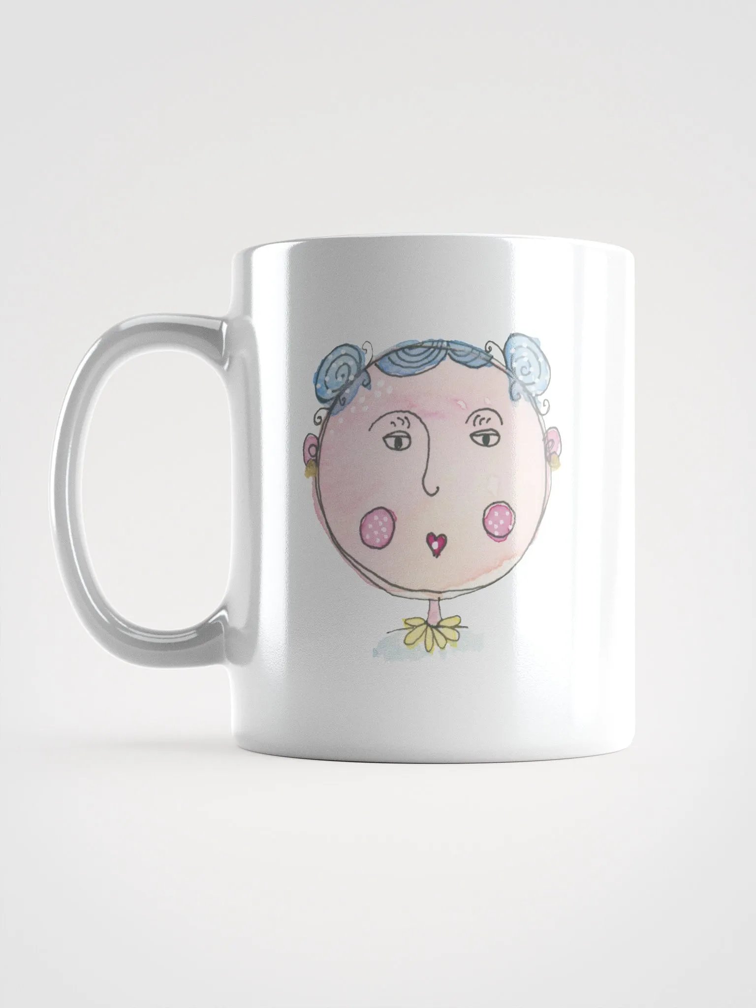 Whimsical Faces White Glossy Mug product image (2)