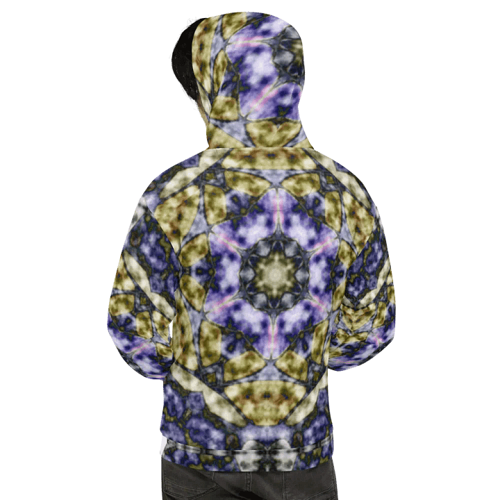Bohemian 6 Pointed Madala Yellow and Purple/ All-Over Print Recycled Unisex Hoodie by Sublicolor product image (2)