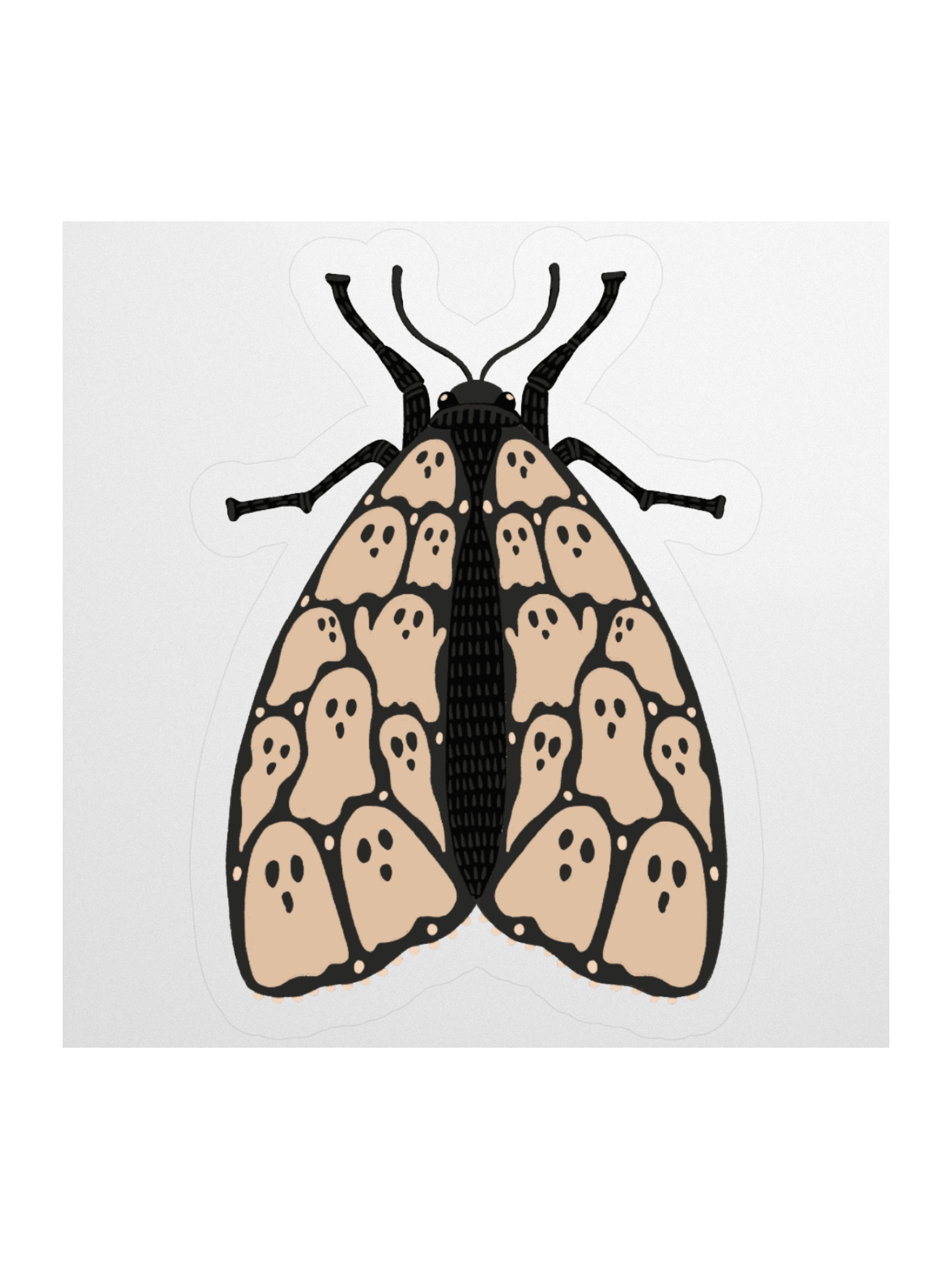 Halloween Ghost Moth Sticker product image (1)