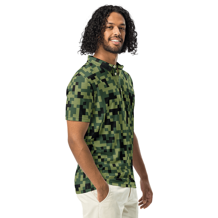 Military Green Camouflage Pixels Camo Pattern Polo Shirt product image (1)