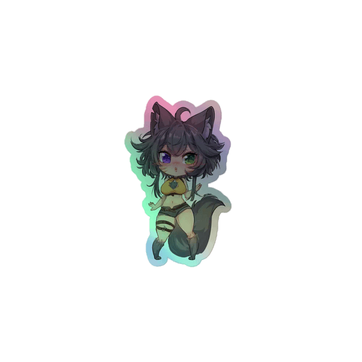 WolfcatRisi Thicc Chibi Holographic Sticker product image (1)