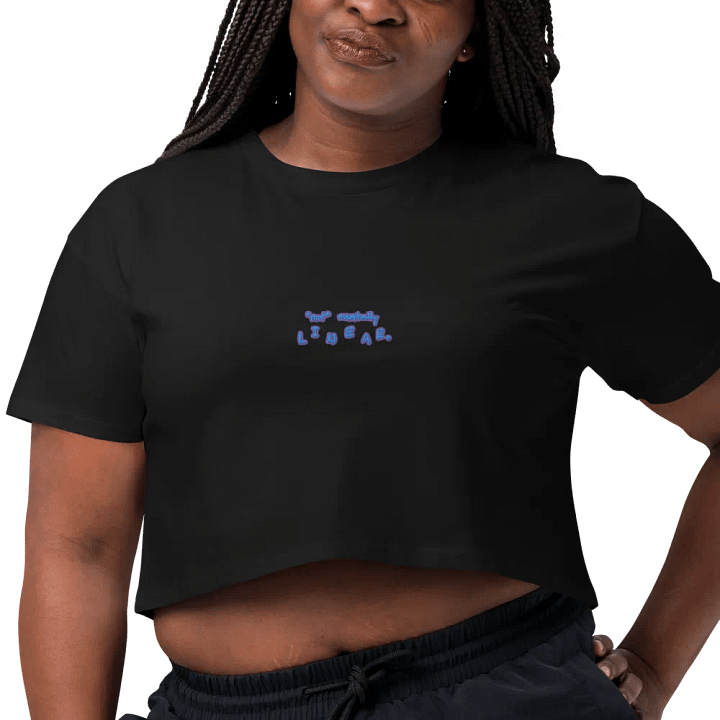 *not* mentally linear (violet bubble design) embroidered cotton crop top product image (2)