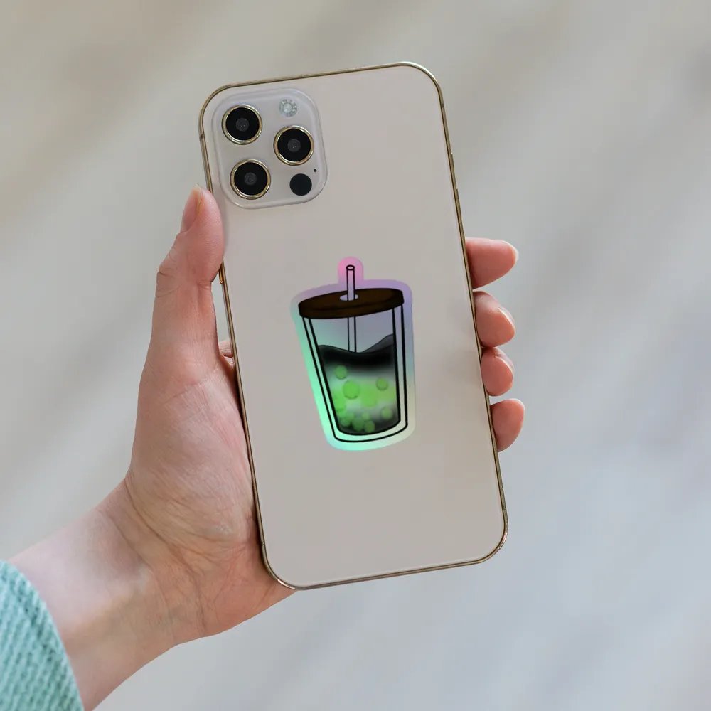 Boba Tea Agender Pride Holographic Sticker Set product image (3)