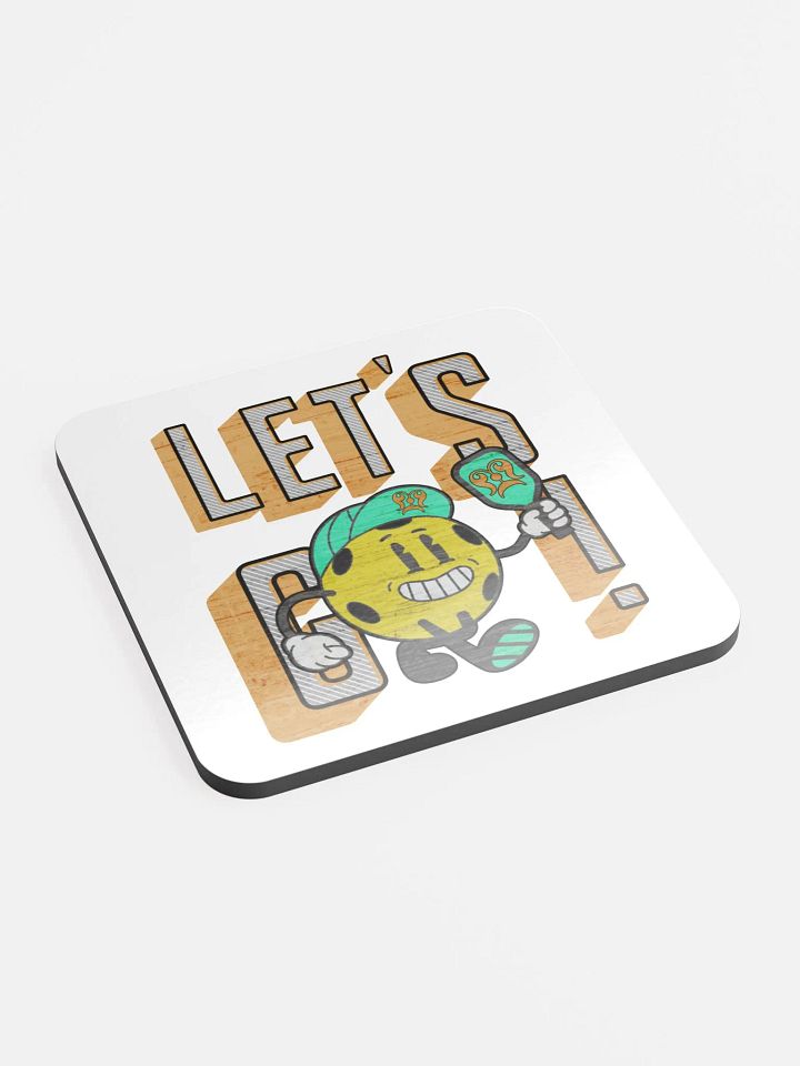 Lets Go Pickleball Mascot Funky Glossed Cork Coaster product image (2)