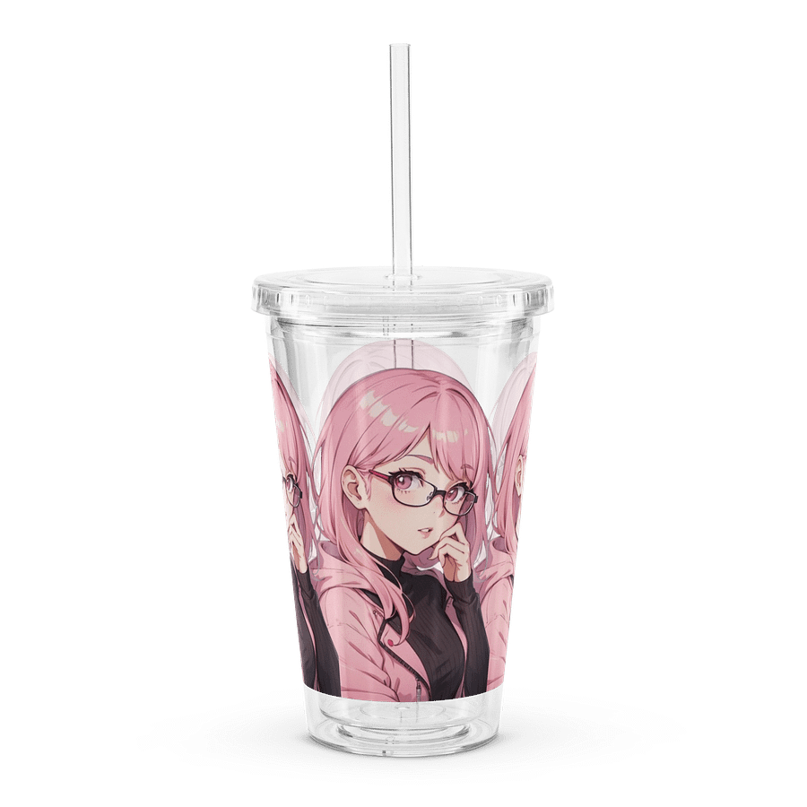 (Pink WAIFU) K Clear Plastic Tumbler product image (3)