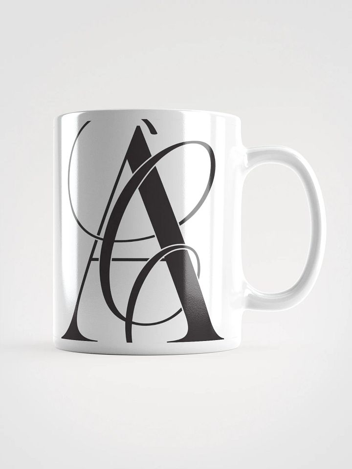 Elegant A Calligraphy White Glossy Mug (Black) product image (1)