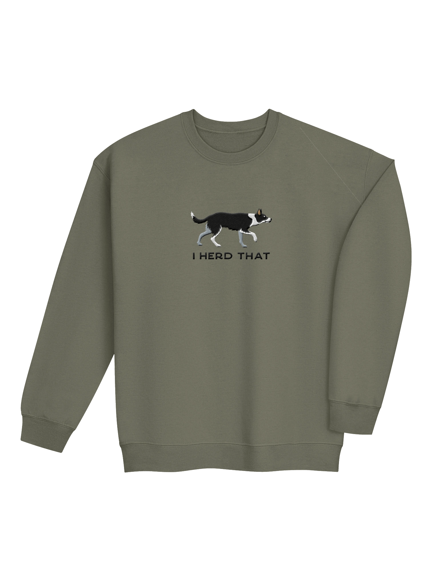 I Herd That Sweatshirt (Embroidered) of a Smooth-Coated Border Collie(Black & White) product image (24)